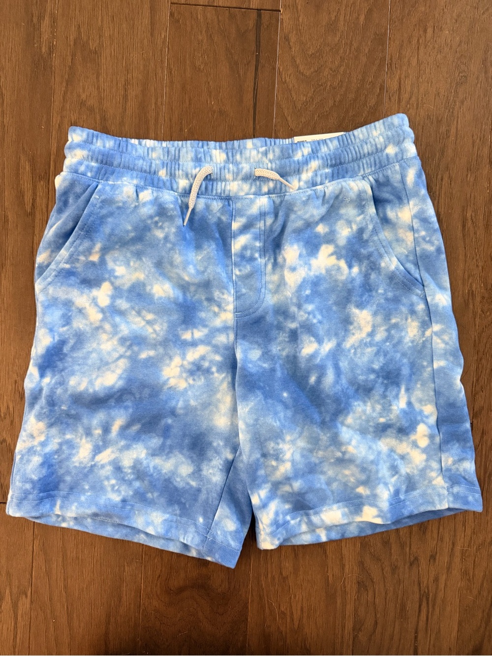 Boys Blue and White Tie-Dye sweat Shorts